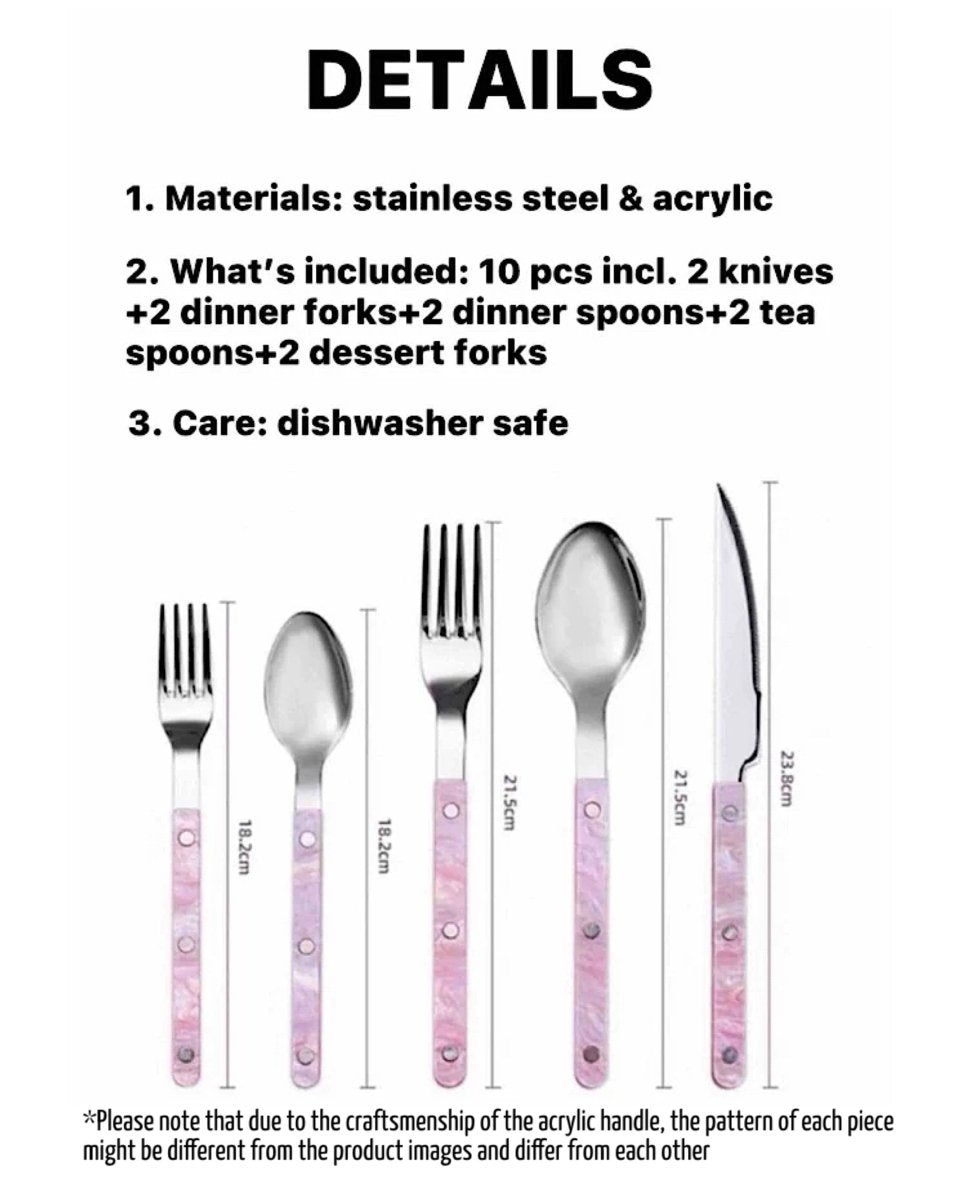 Modern Pinky Flatware Set (10 pcs) – Sleek Nordic Stainless Steel Silverware