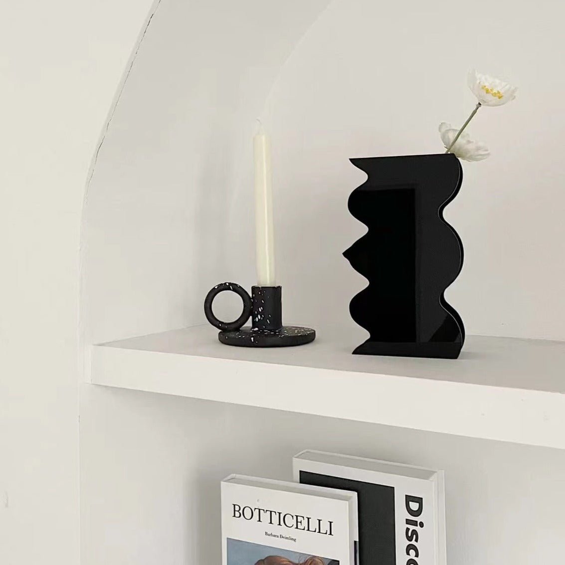 Splash-Ink Candle Holder Set — 2pcs Resin Nordic Decor