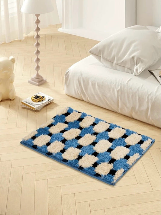 Ultra Soft Geometric Bath Rug – Absorbent Anti-Slip Modern Mat