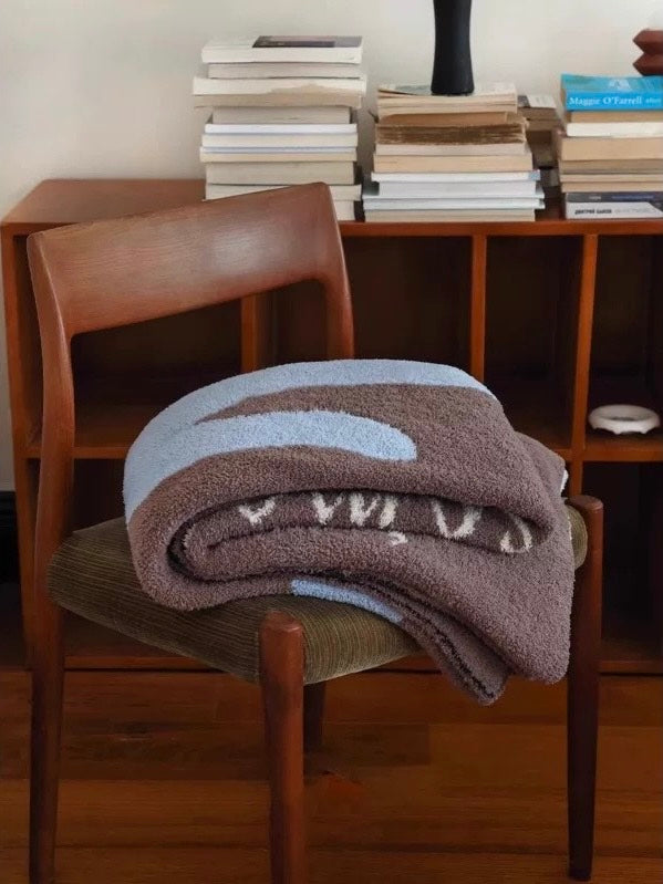 Funky Cat Throw Blanket – Cute Whimsical Earthy-Tone Cozy Throw