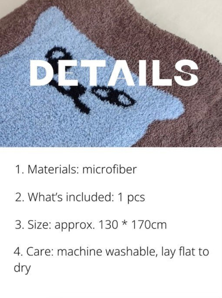 Funky Cat Throw Blanket – Cute Whimsical Earthy-Tone Cozy Throw