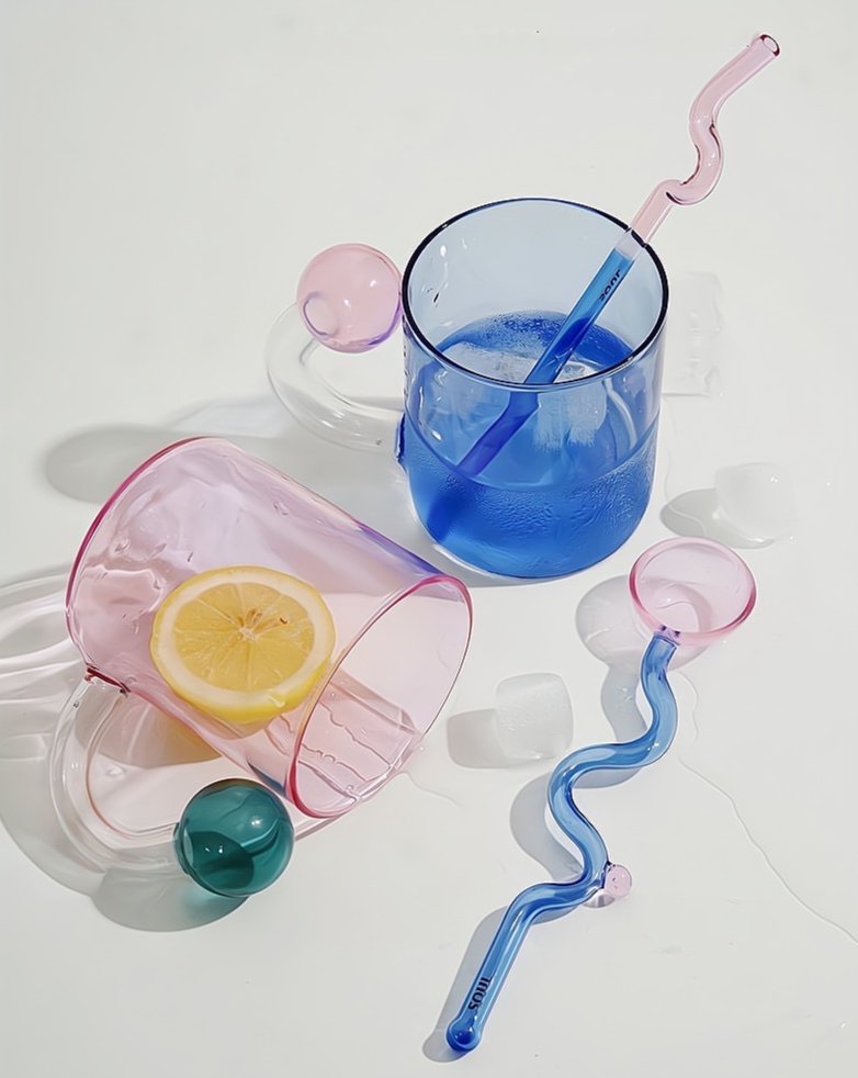 Handblown Lollipop Mugs – Whimsical Dopamine Glass Drinkware