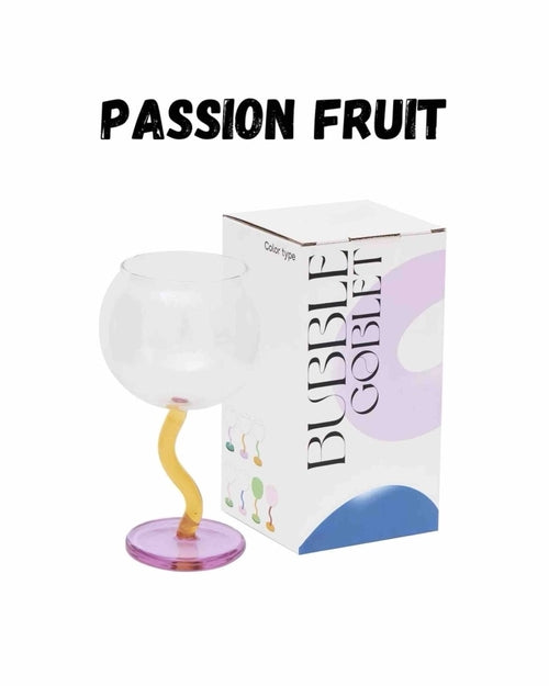 Handblown Bubble Wine Glass – Retro Wavy Stem Party Glassware