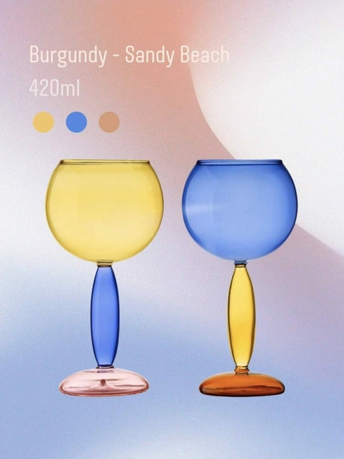 Handblown Colored Wine Glasses (Set of 2) – Burgundy & Bordeaux Party Glassware