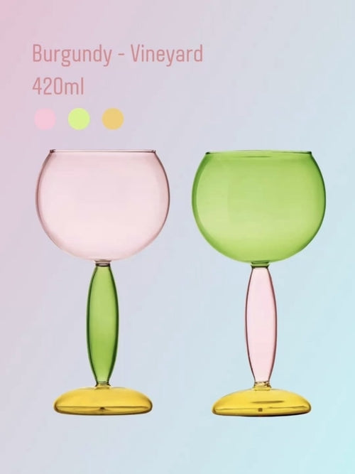 Handblown Colored Wine Glasses (Set of 2) – Burgundy & Bordeaux Party Glassware