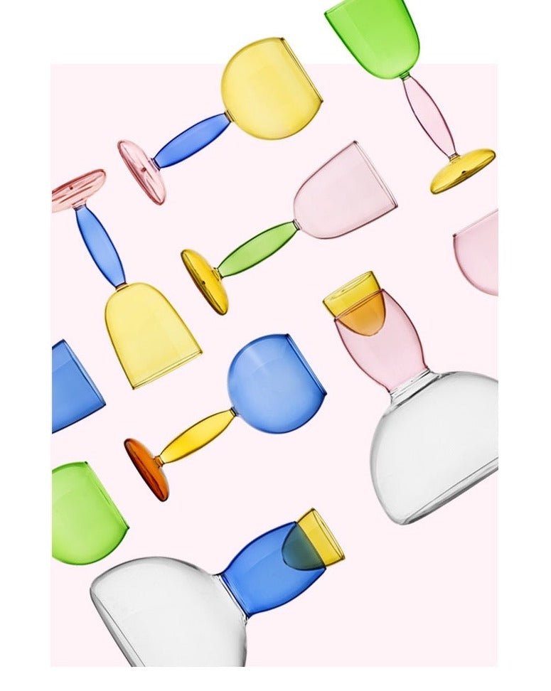 Handblown Colored Wine Glasses (Set of 2) – Burgundy & Bordeaux Party Glassware