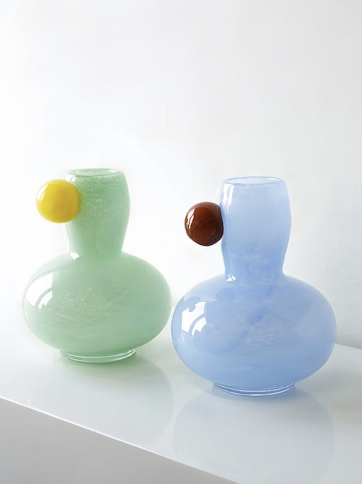 Jelly Bean Bud Vase – Handblown Dopamine Glass Centerpiece