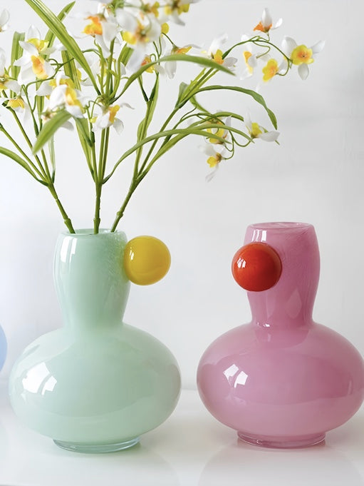 Jelly Bean Bud Vase – Handblown Dopamine Glass Centerpiece
