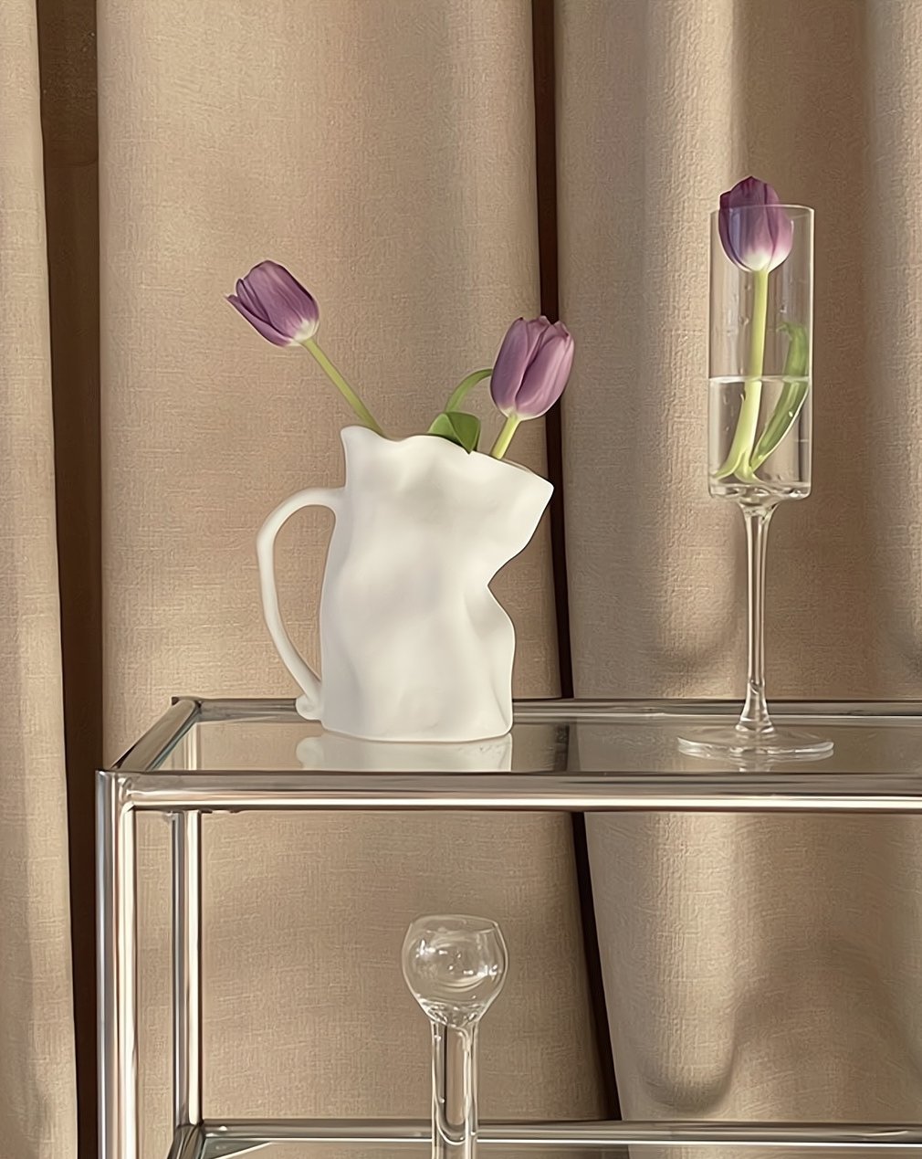 Handcrafted Nordic Jug Vase – Wrinkle Pottery Decorative OOAK Vase