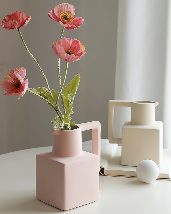 Handmade Ceramic Jug Vase – Modern Minimalist Pitcher-Style Decoration