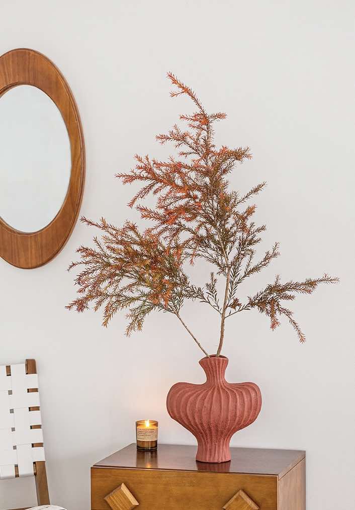 Handmade Wabi-Sabi Ceramic Vase – Red, Black & White