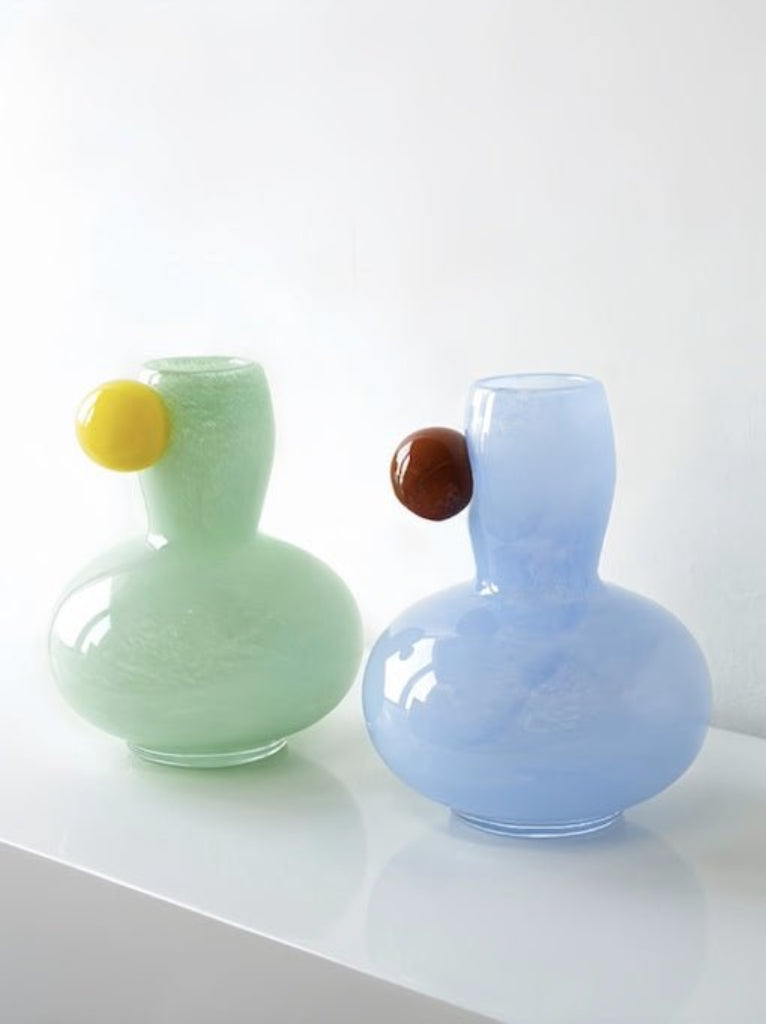 Jelly Bean Bud Vase – Handblown Dopamine Glass Centerpiece