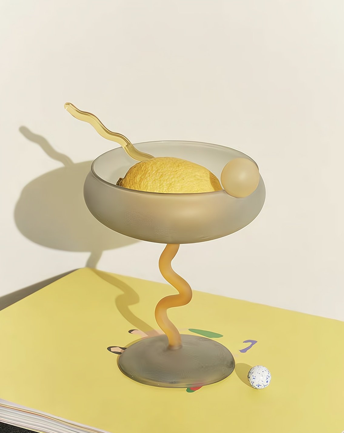 Jelly Bean Wine Glass – Handblown Whimsical Dopamine Cocktail Coupe