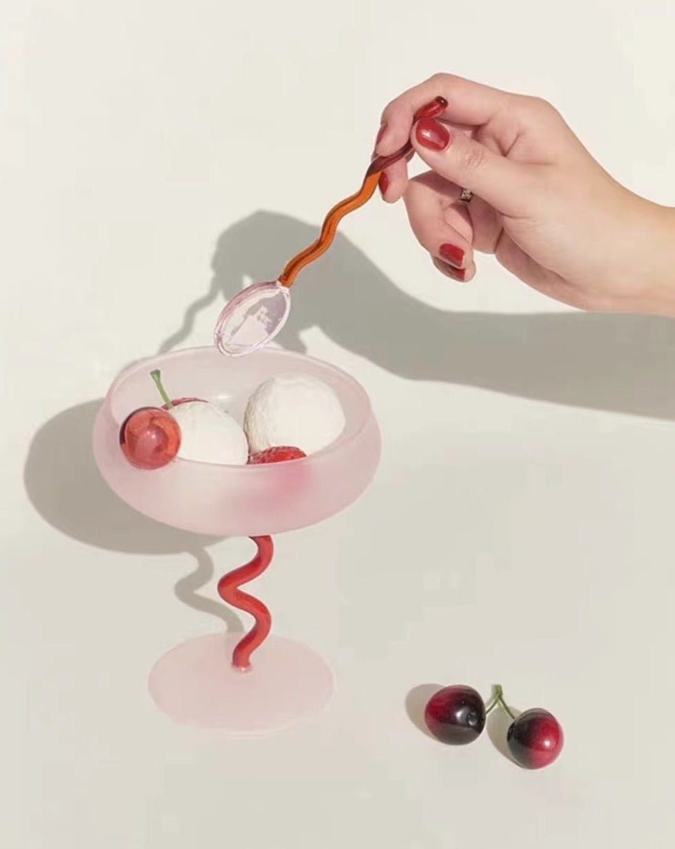 Jelly Bean Wine Glass – Handblown Whimsical Dopamine Cocktail Coupe
