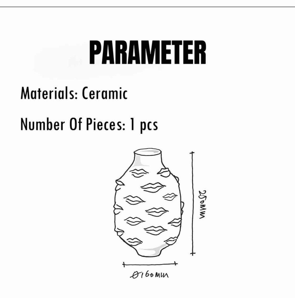 Lip Vase – Modern Abstract Ceramic Flower Centerpiece