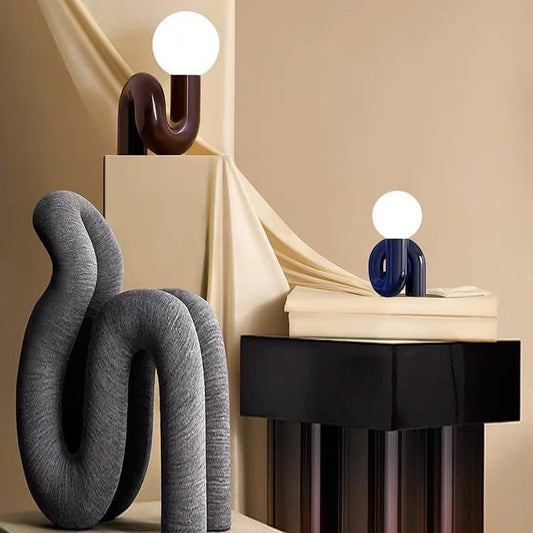 Modern Spiral Bedside Lamp – Quirky Whimsical Statement Table Light