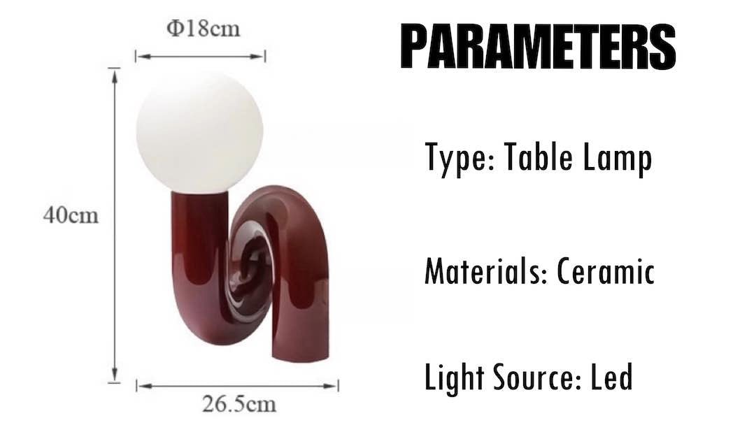 Modern Spiral Bedside Lamp – Quirky Whimsical Statement Table Light