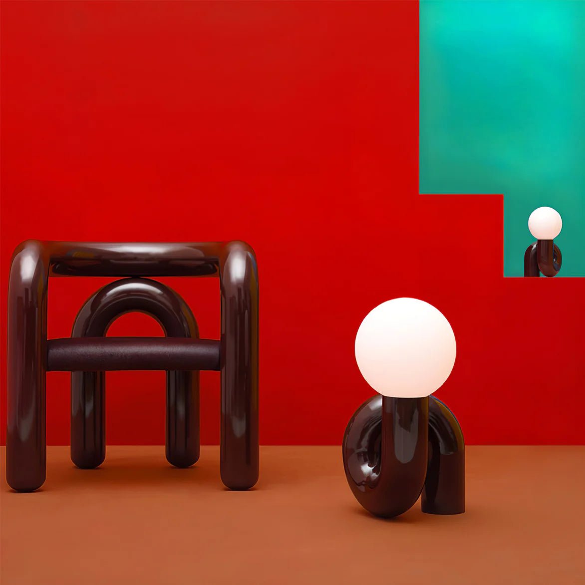 Modern Spiral Bedside Lamp – Quirky Whimsical Statement Table Light