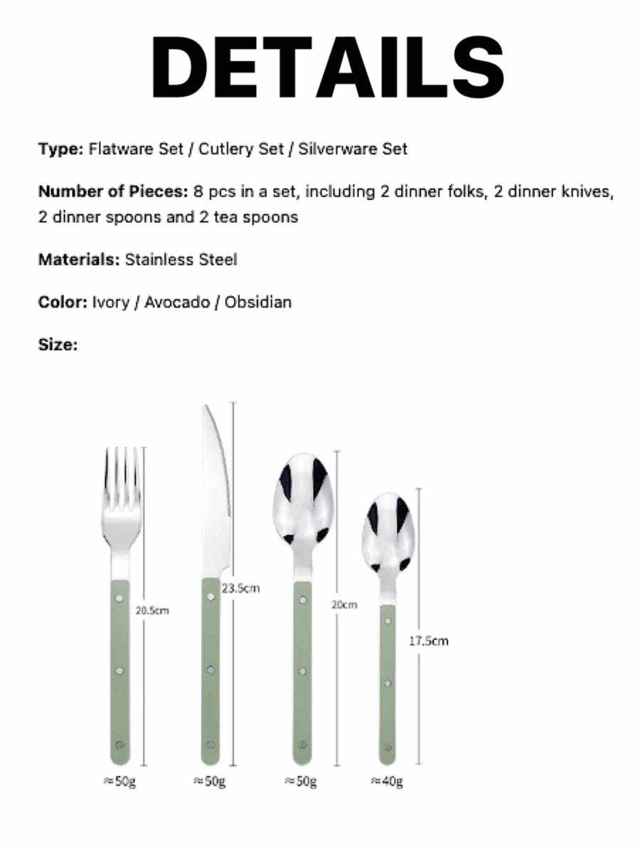 Nordic Bistrot Flatware Set (8 pcs) – Modern Stainless Steel Cutlery