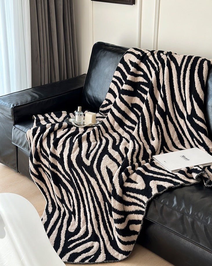 Zebra Print Microfiber Throw Blanket