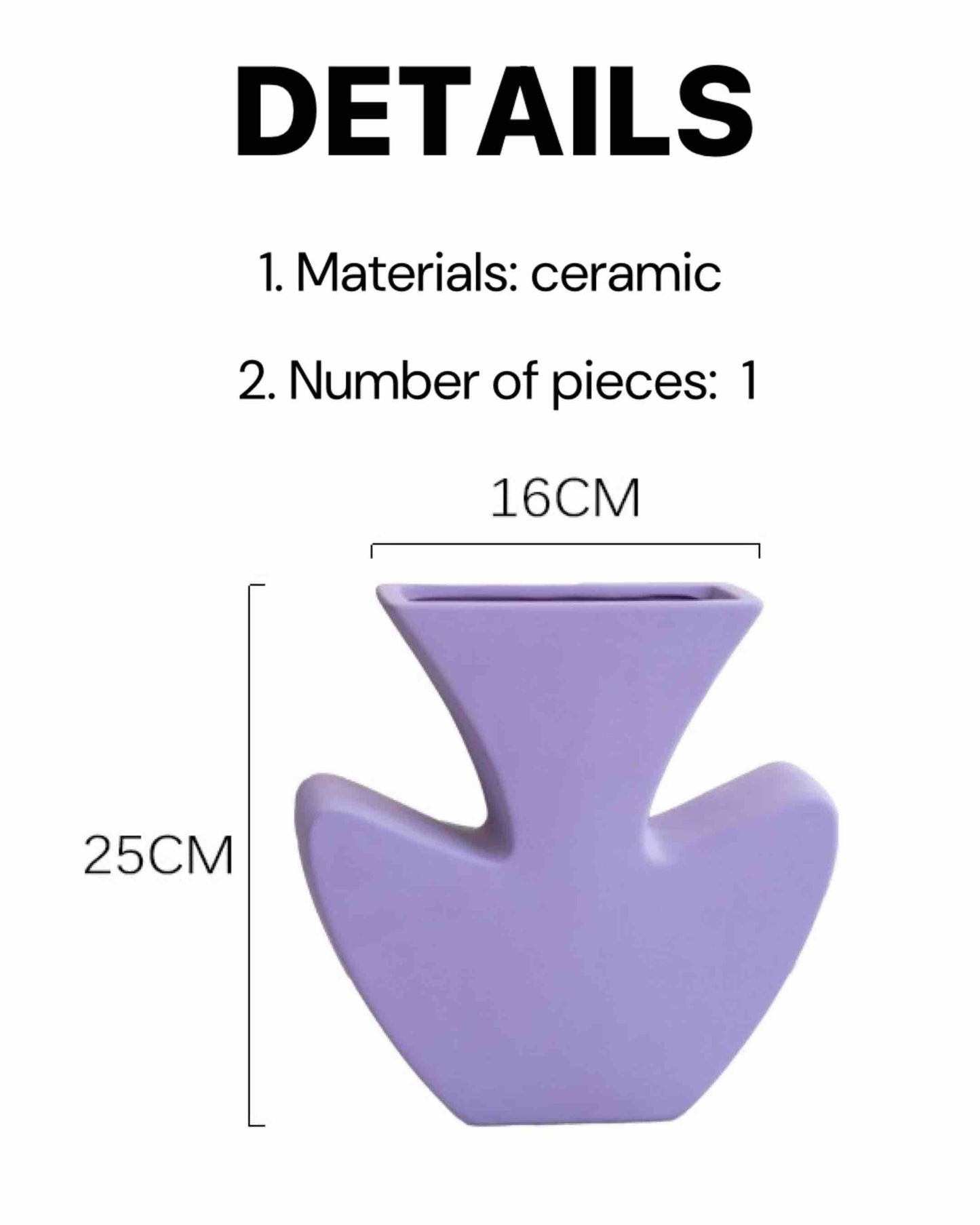 Handmade Funky Memphis Ceramic Vase – Lavender Accent Piece