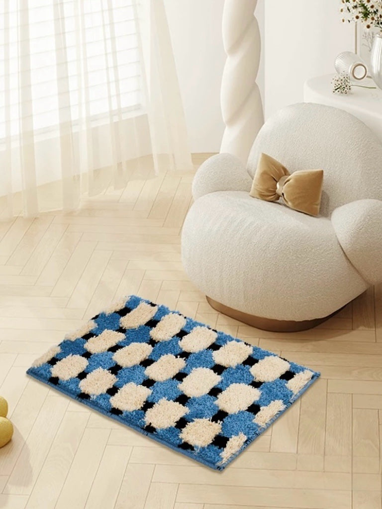 Ultra Soft Geometric Bath Rug – Absorbent Anti-Slip Modern Mat