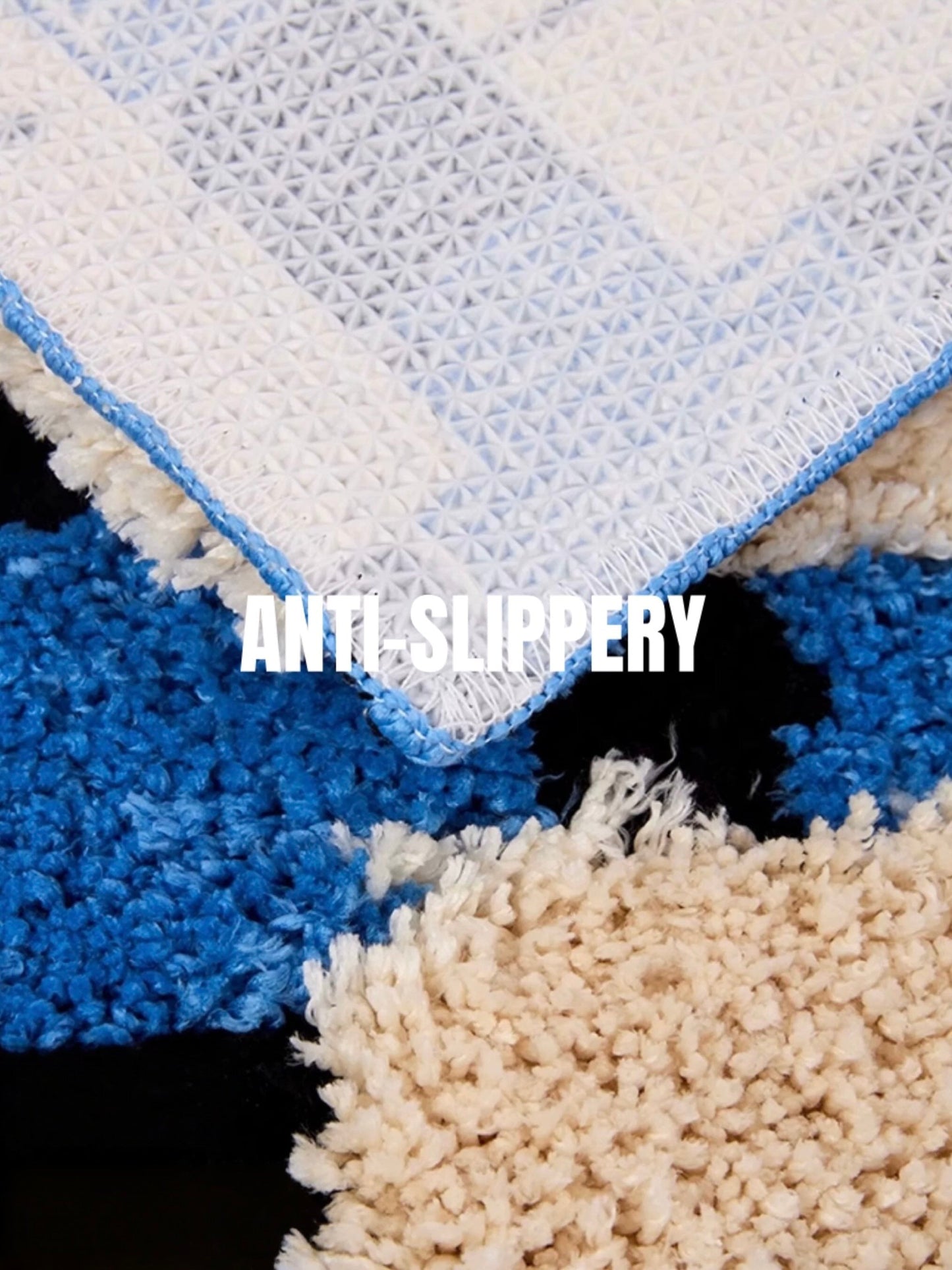 Ultra Soft Geometric Bath Rug – Absorbent Anti-Slip Modern Mat