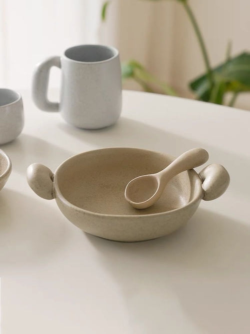 Big-Ears Ceramic Pasta Bowl – Handmade Playful Dinnerware