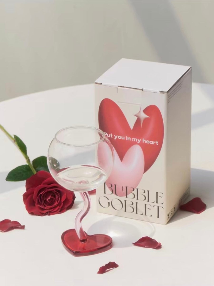 Handblown Bubble Wine Glass – Retro Wavy Stem Party Glassware