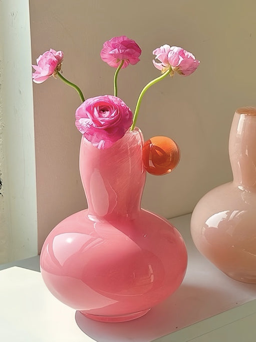 Jelly Bean Bud Vase – Handblown Dopamine Glass Centerpiece