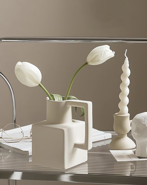 Handmade Ceramic Jug Vase – Modern Minimalist Pitcher-Style Decoration