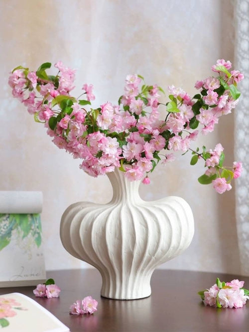 Handmade Wabi-Sabi Ceramic Vase – Red, Black & White