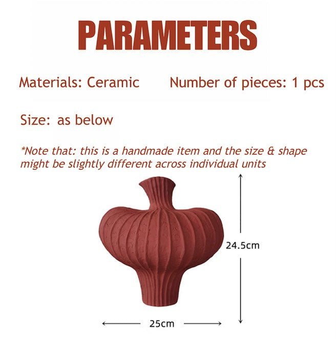 Handmade Wabi-Sabi Ceramic Vase – Red, Black & White