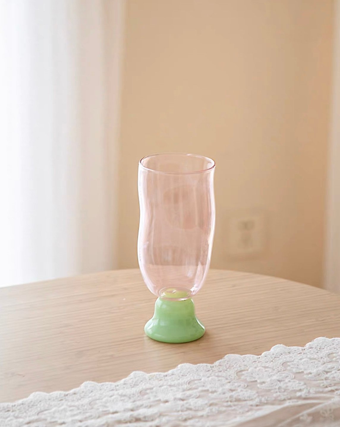 Wavy Beer Glass — Handmade Borosilicate Glass