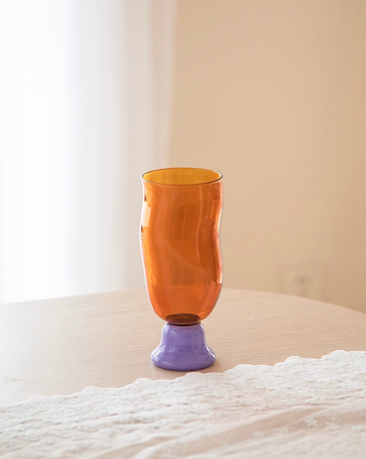 Wavy Beer Glass — Handmade Borosilicate Glass