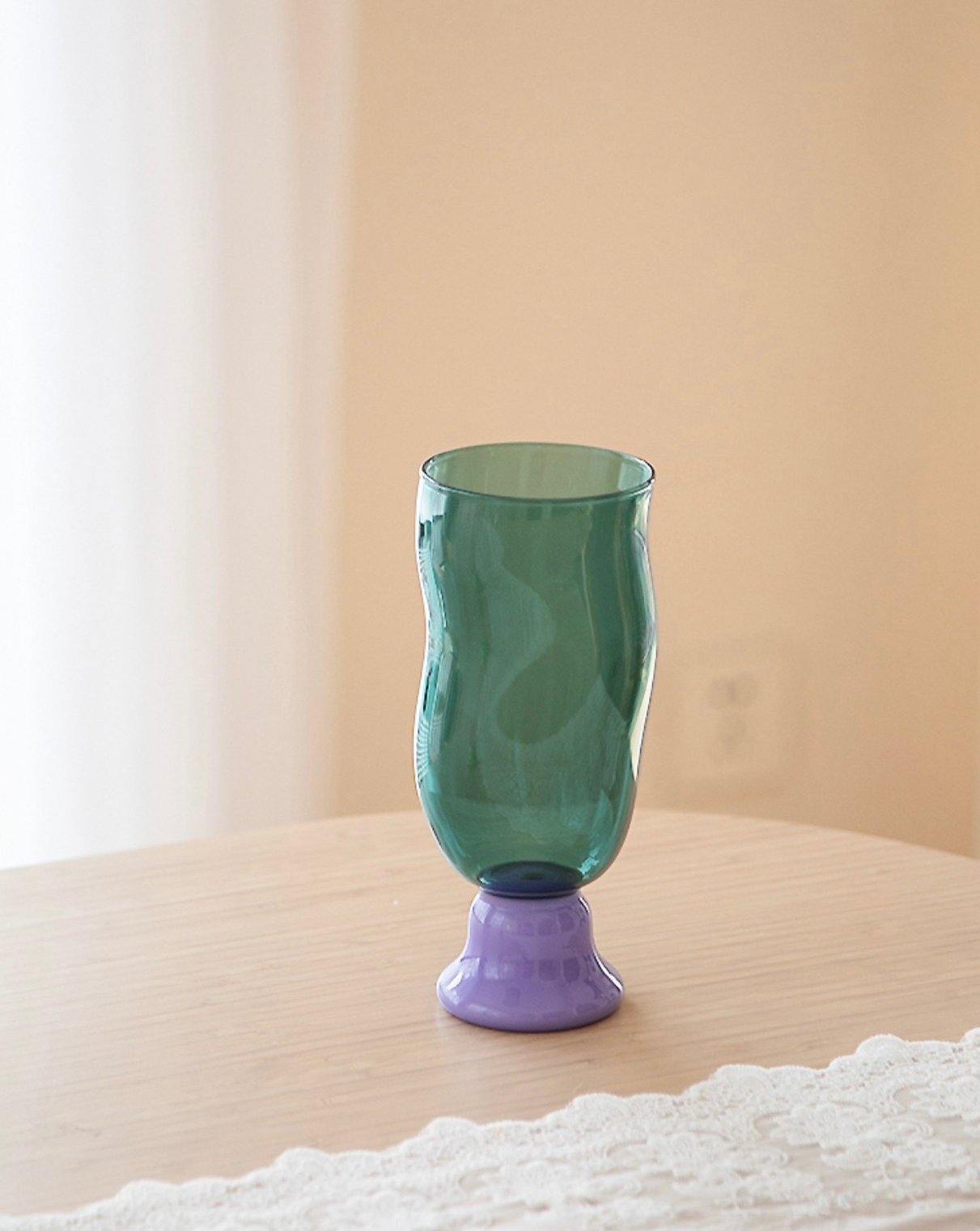 Wavy Beer Glass — Handmade Borosilicate Glass