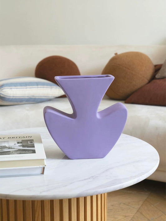 Handmade Funky Memphis Ceramic Vase – Lavender Accent Piece