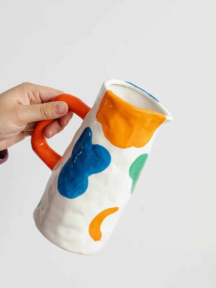 Handpainted Abstract Ceramic Vase – Whimsical Eclectic Home Decor