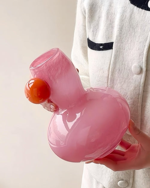 Jelly Bean Bud Vase – Handblown Dopamine Glass Centerpiece