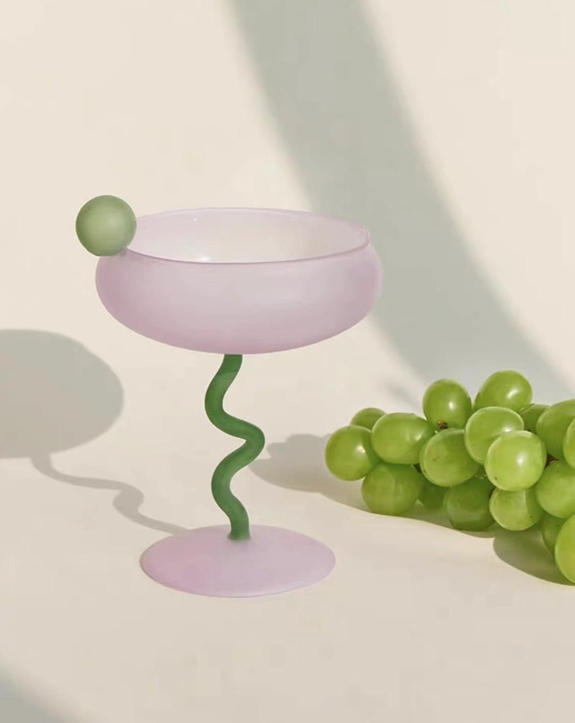 Jelly Bean Wine Glass – Handblown Whimsical Dopamine Cocktail Coupe