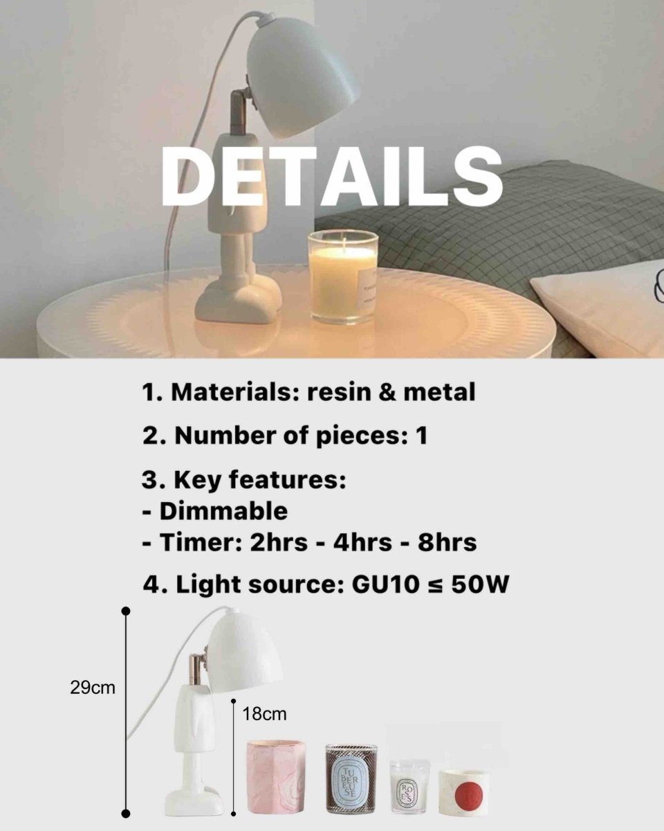 Lil Robot Candle Warmer Lamp – Electric Dimmable Lamp for Large Candles