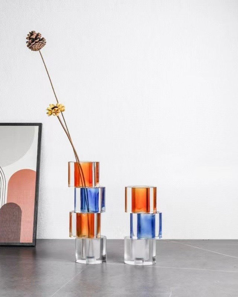 Crystal Nugget Vase — Colorful Centerpiece for Modern Spaces