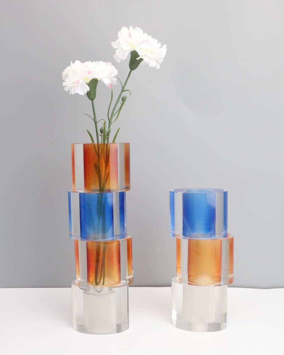 Crystal Nugget Vase — Colorful Centerpiece for Modern Spaces