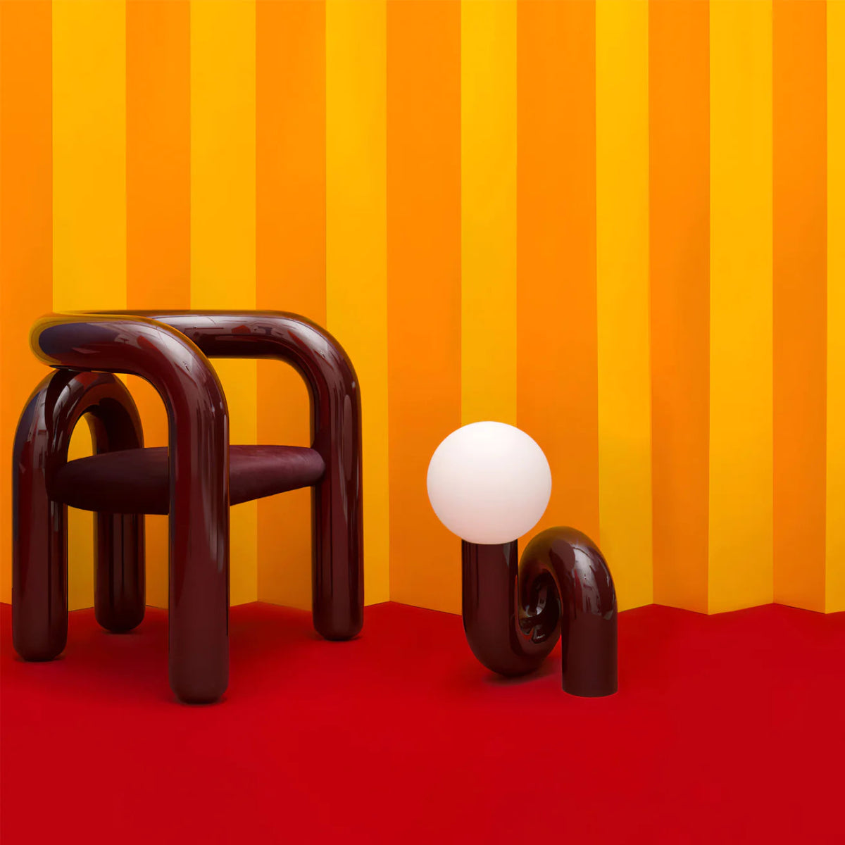 Modern Spiral Bedside Lamp – Quirky Whimsical Statement Table Light