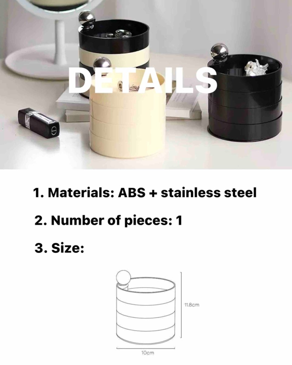 Nordic Revolving Storage Box – Minimalist Accessories & Jewelry Organizer