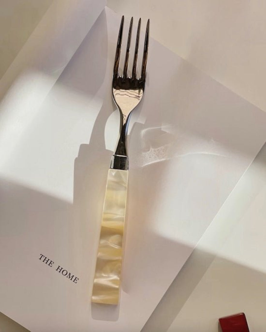 Pearl Flatware Set (8 pcs) – Elegant Italian Giada Cutlery with Ivory Handles