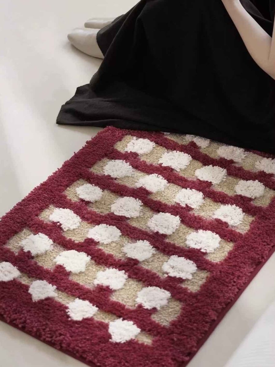 Retro Dotted Bath Rug – Ultra Soft, Absorbent & Anti-Slip