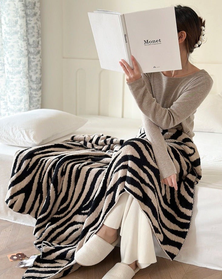 Zebra Print Microfiber Throw Blanket