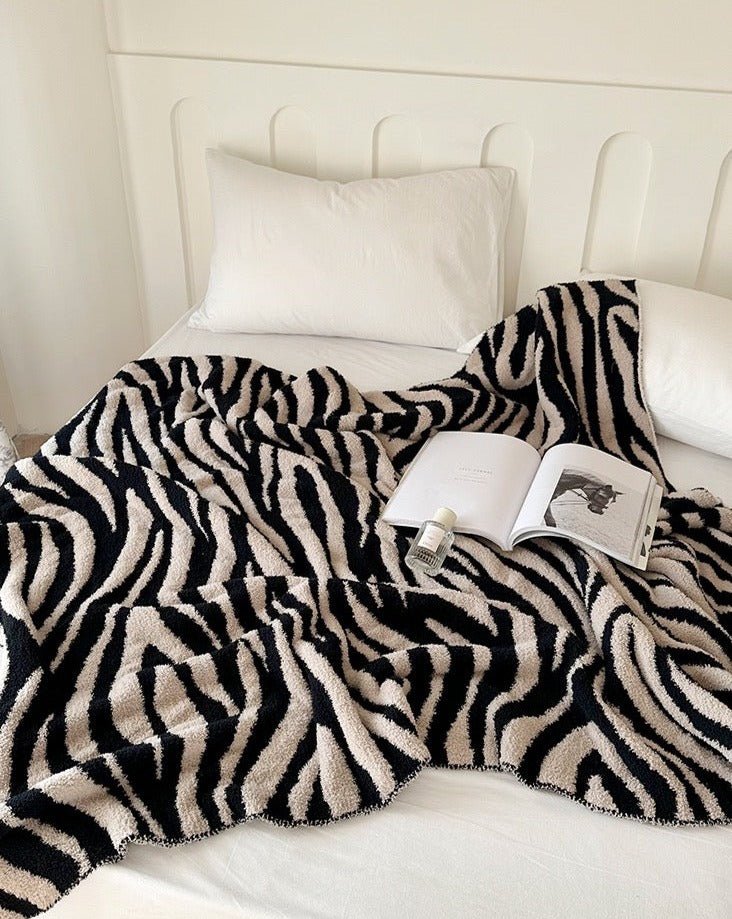 Zebra Print Microfiber Throw Blanket