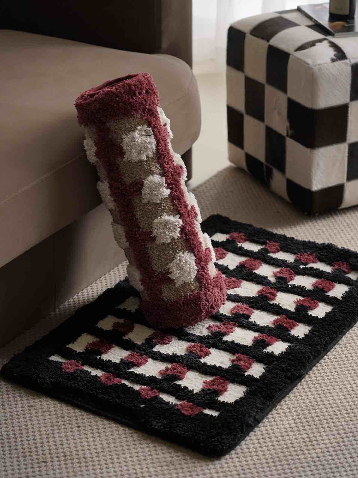 Retro Dotted Bath Rug – Ultra Soft, Absorbent & Anti-Slip